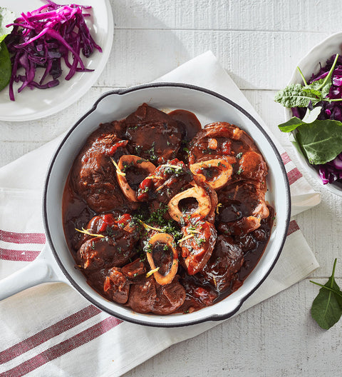 Jarret de veau de grain tranché 1.25 pouces - style osso buco (4 unités par sac entre 0.95 -1.2 kg) Congelé