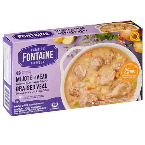 Mijoté de veau sauce crémeuse avec légumes (1 boîte de 700 g) Congelé